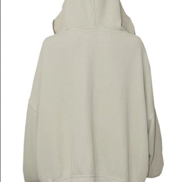 Free People Era Hoodie Drawstrings Ribbed Pullover Metal Jacket XL - Picture 4 of 6